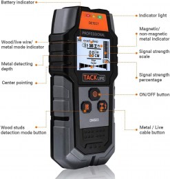 Escáner de detectores electrónicos de pared con advertencia TACKLIFE8